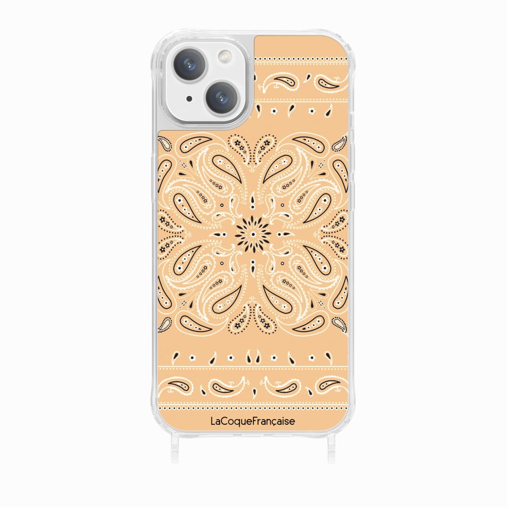 Coque Anneaux Impression Personnalisee Bandana Beige