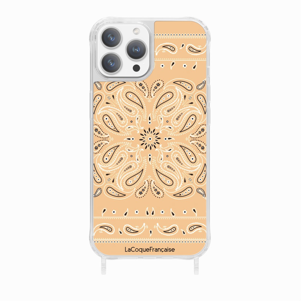 Coque Anneaux Impression Personnalisee Bandana Beige