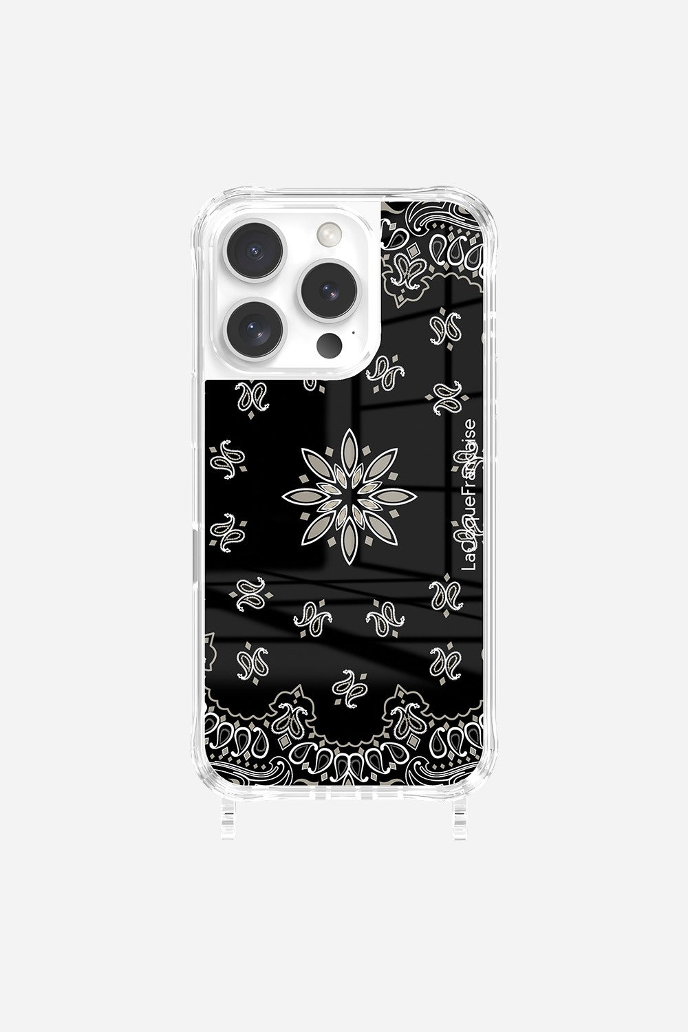 Black Bandana Printed Rings Case