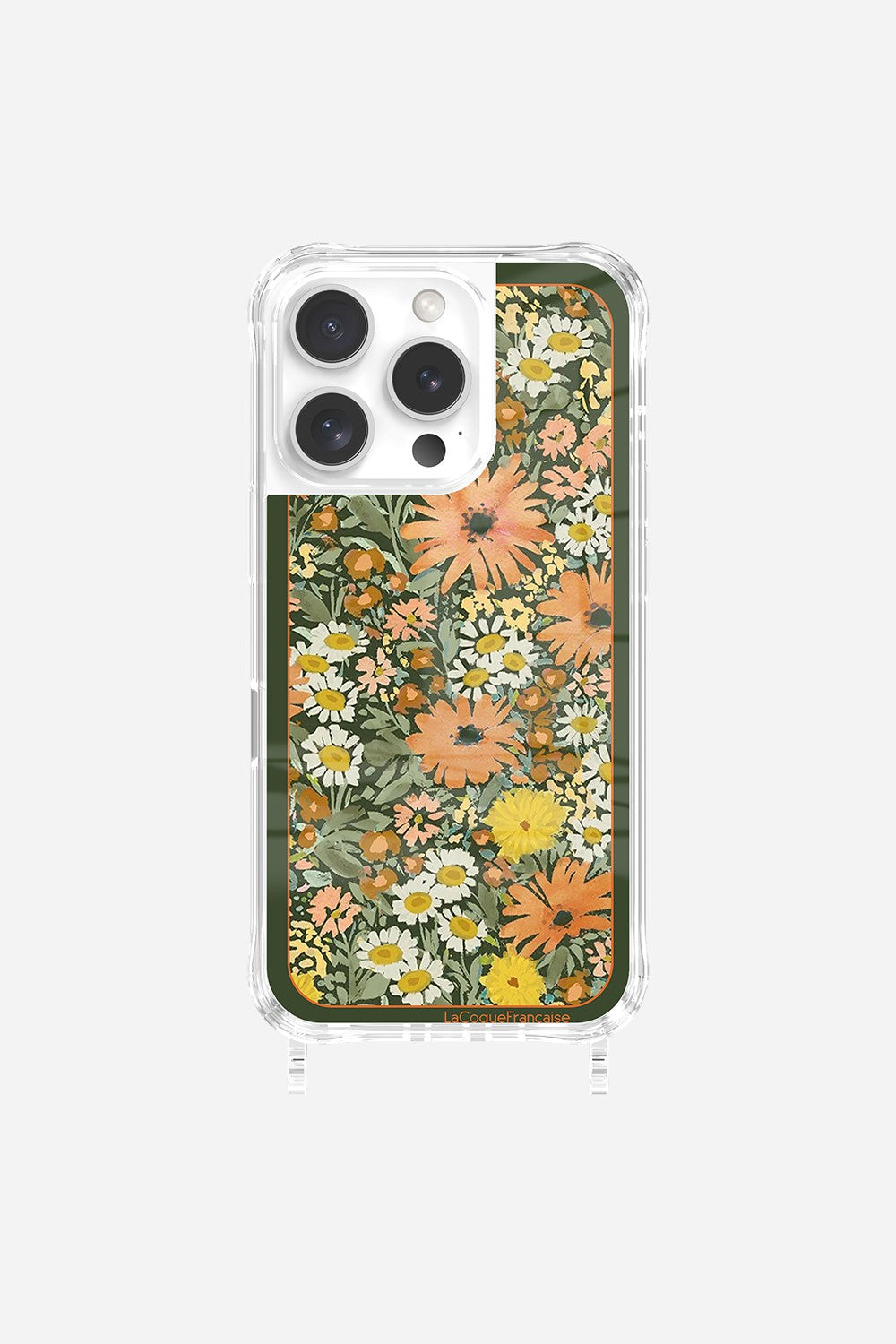 Coque Anneaux Impression Personnalisee Foulard Fleurs Oranges