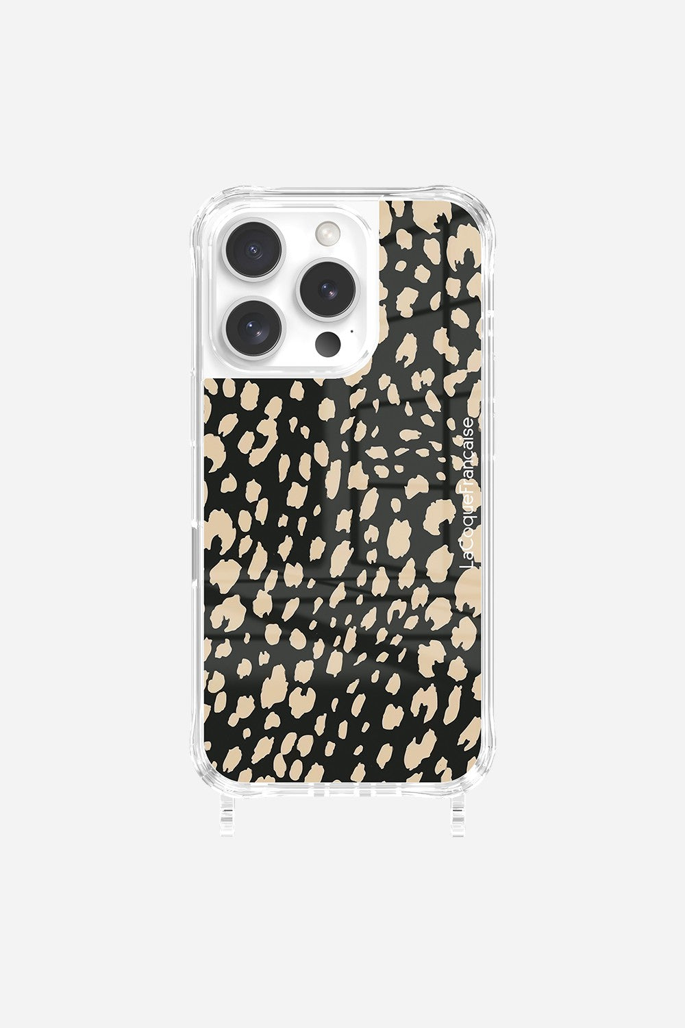 Coque Anneaux Impression Personnalisee Leopard Noir Et Beige