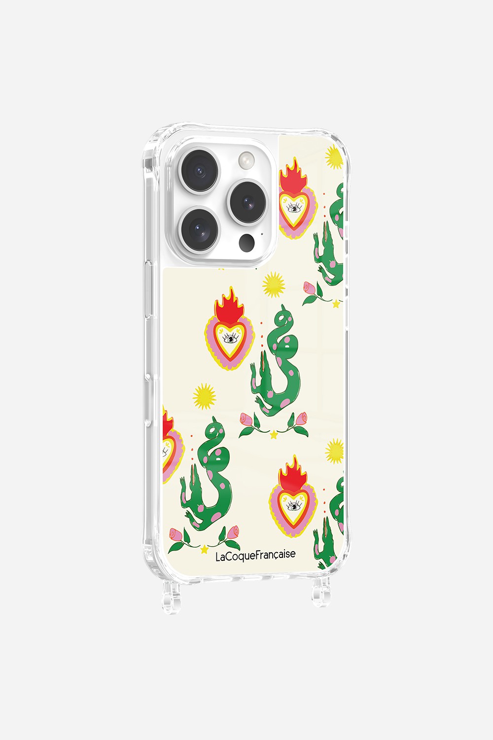 Coque Anneaux Imprimee Fleurs Et Crocodiles