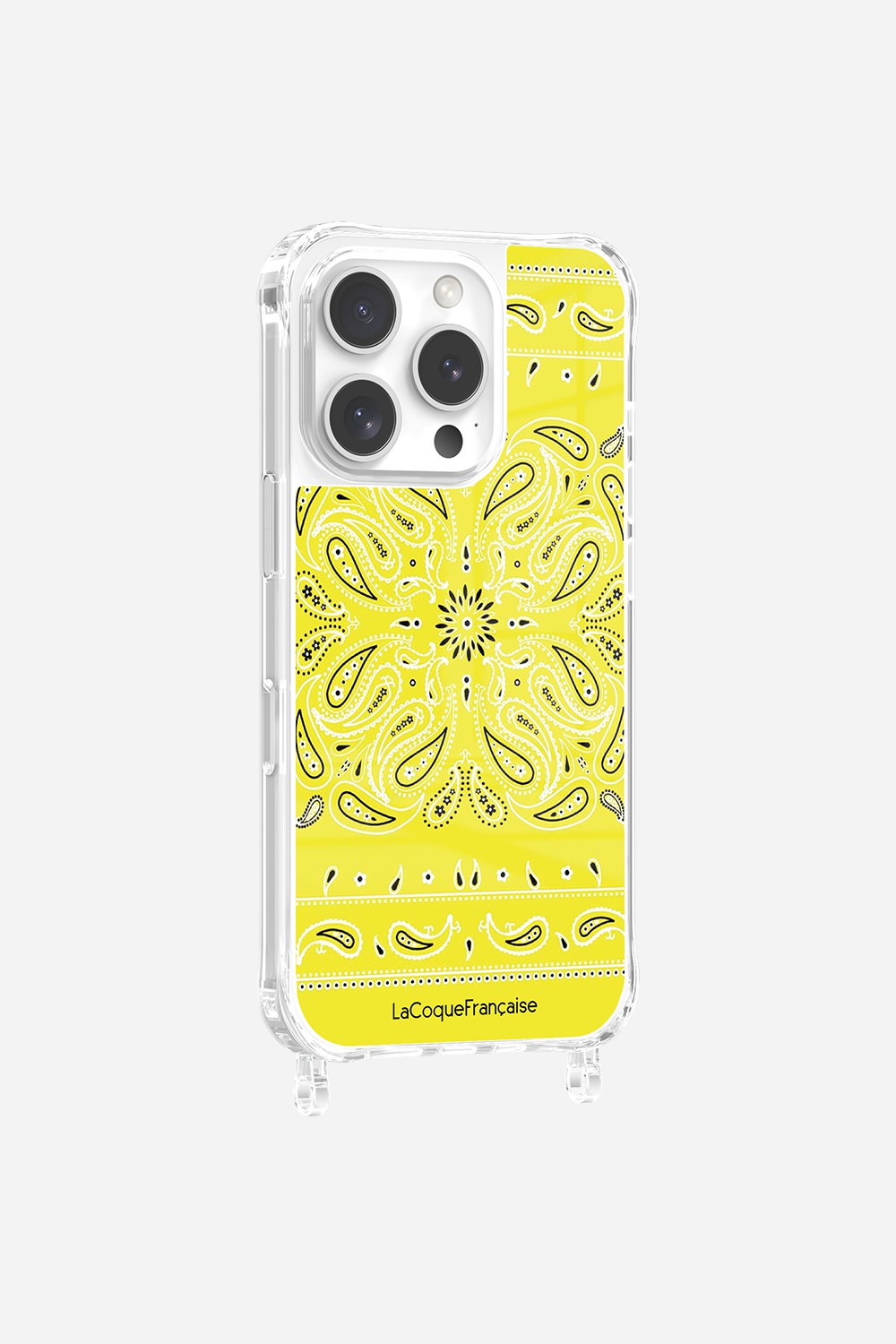 Printed Bandana Rings Case in Neon Yellow