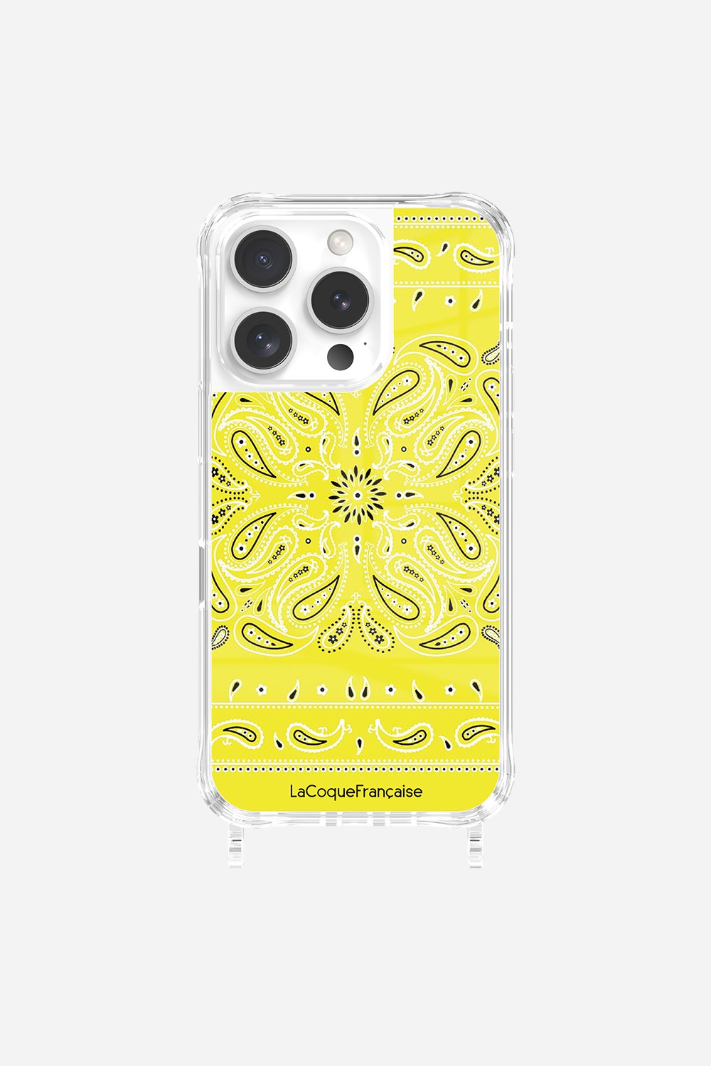 Printed Bandana Rings Case in Neon Yellow