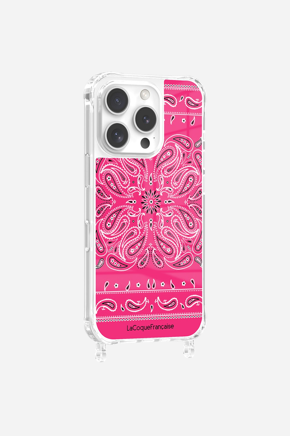 Printed Bandana Rings Case in Neon Pink