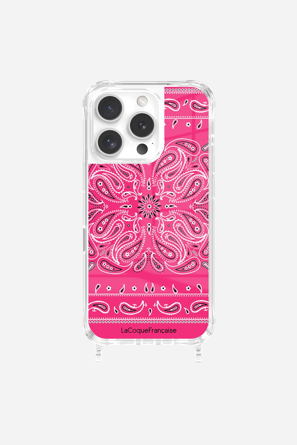 Printed Bandana Rings Case in Neon Pink