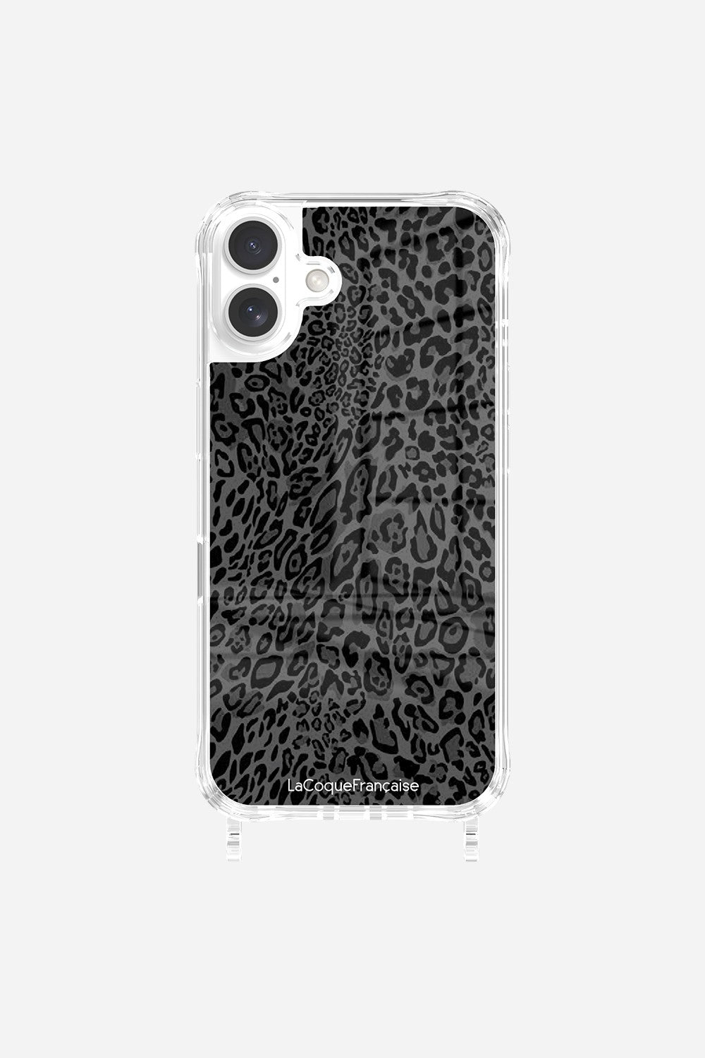 Coque Anneaux Imprimee Leopard Gris