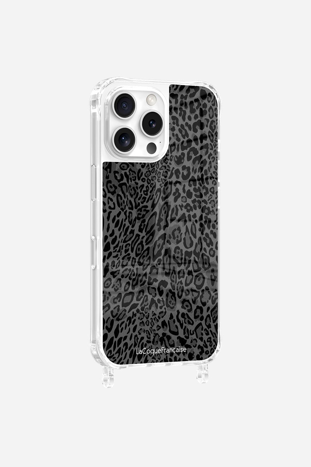 Coque Anneaux Imprimee Leopard Gris