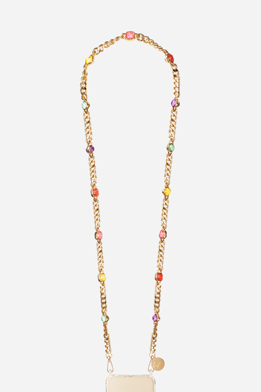 Long Ruby Gold Chain 120 cm