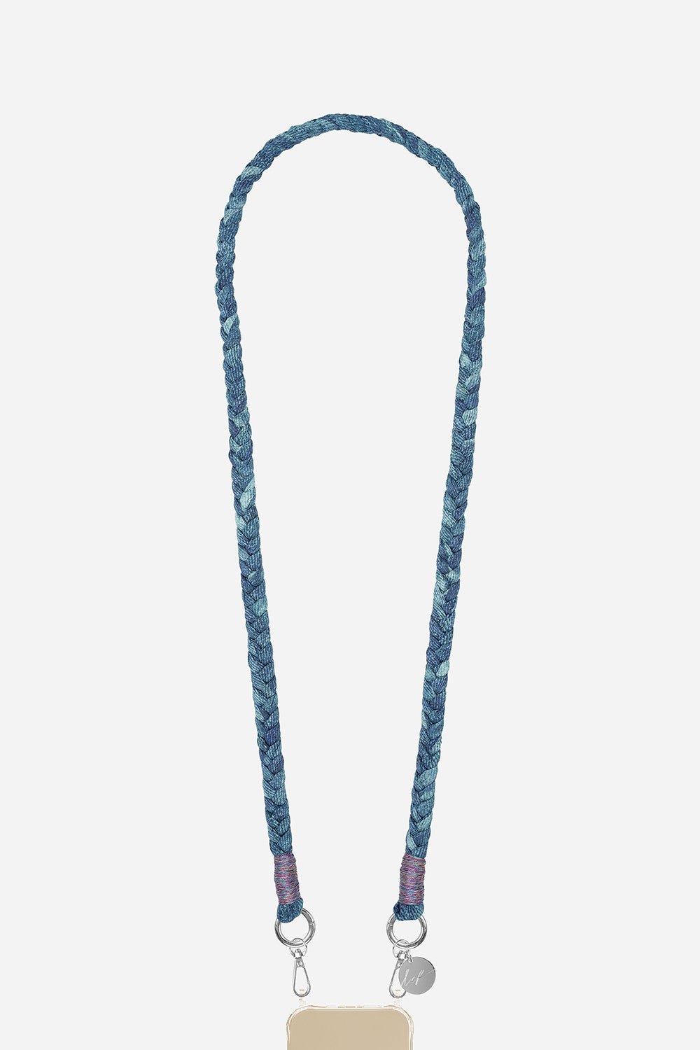 Della braided cord with raw denim effect