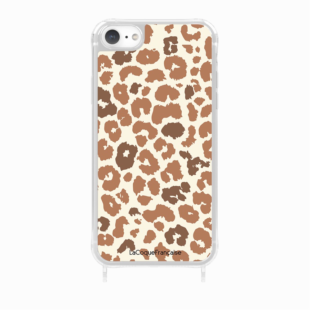 Coque Anneaux Imprimee Leopard Marron