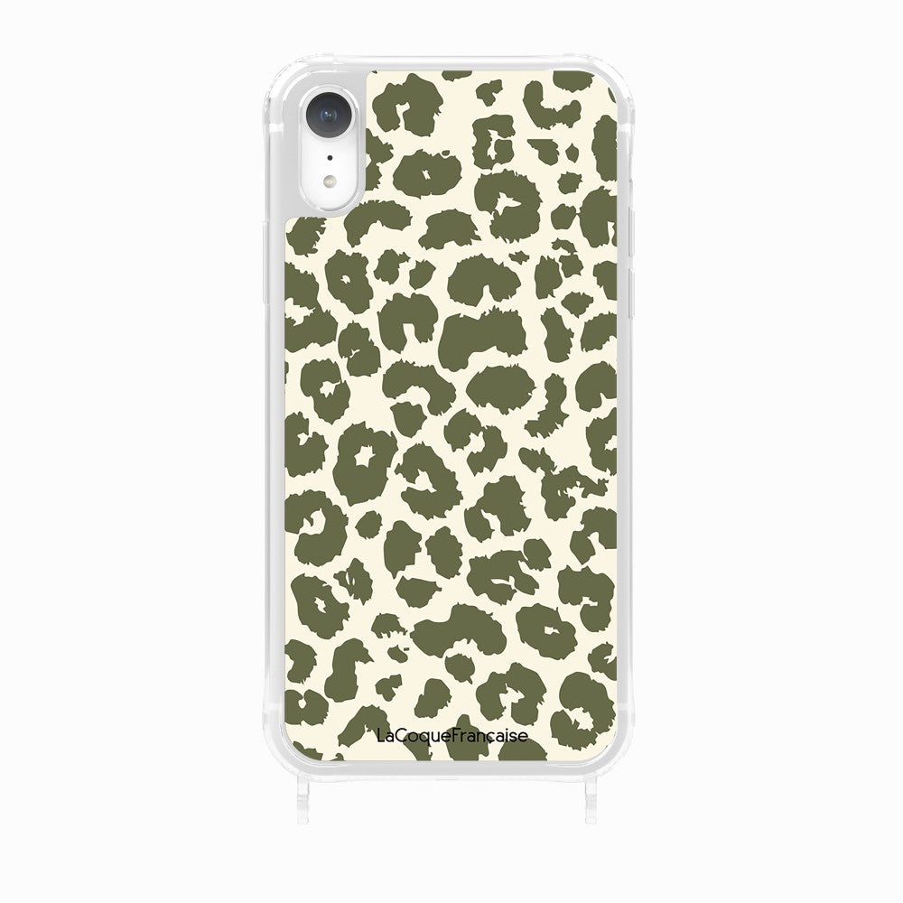 Coque Anneaux Imprimee Leopard Kaki