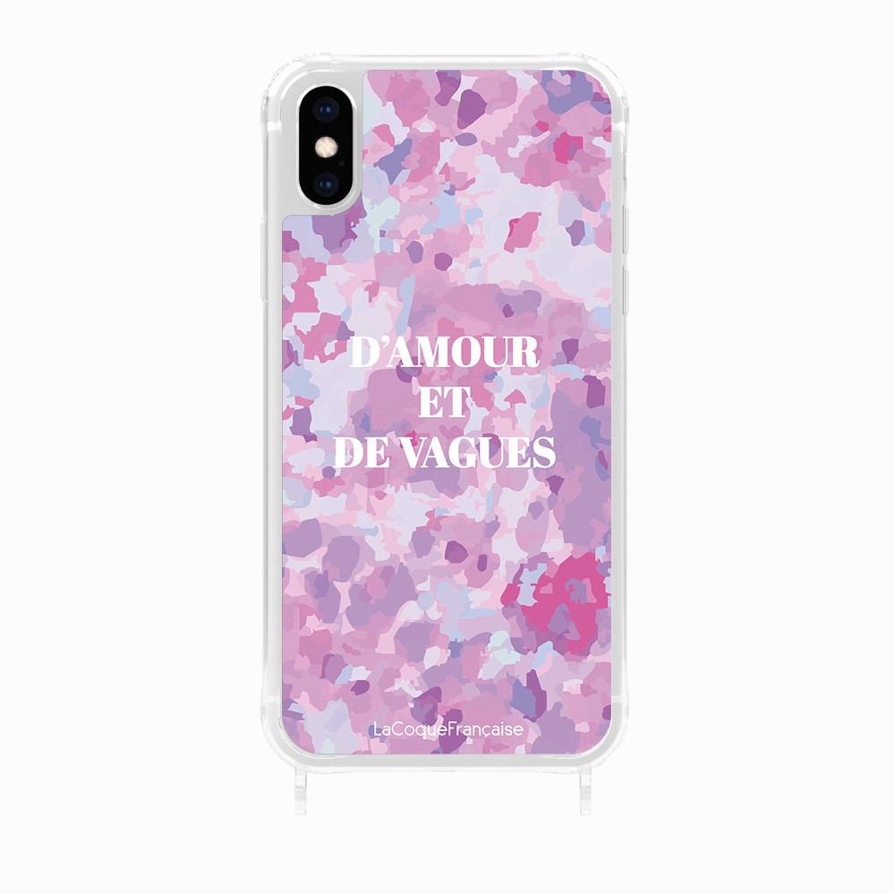 Coque Anneaux Imprimee D'amour Et De Vagues Parme