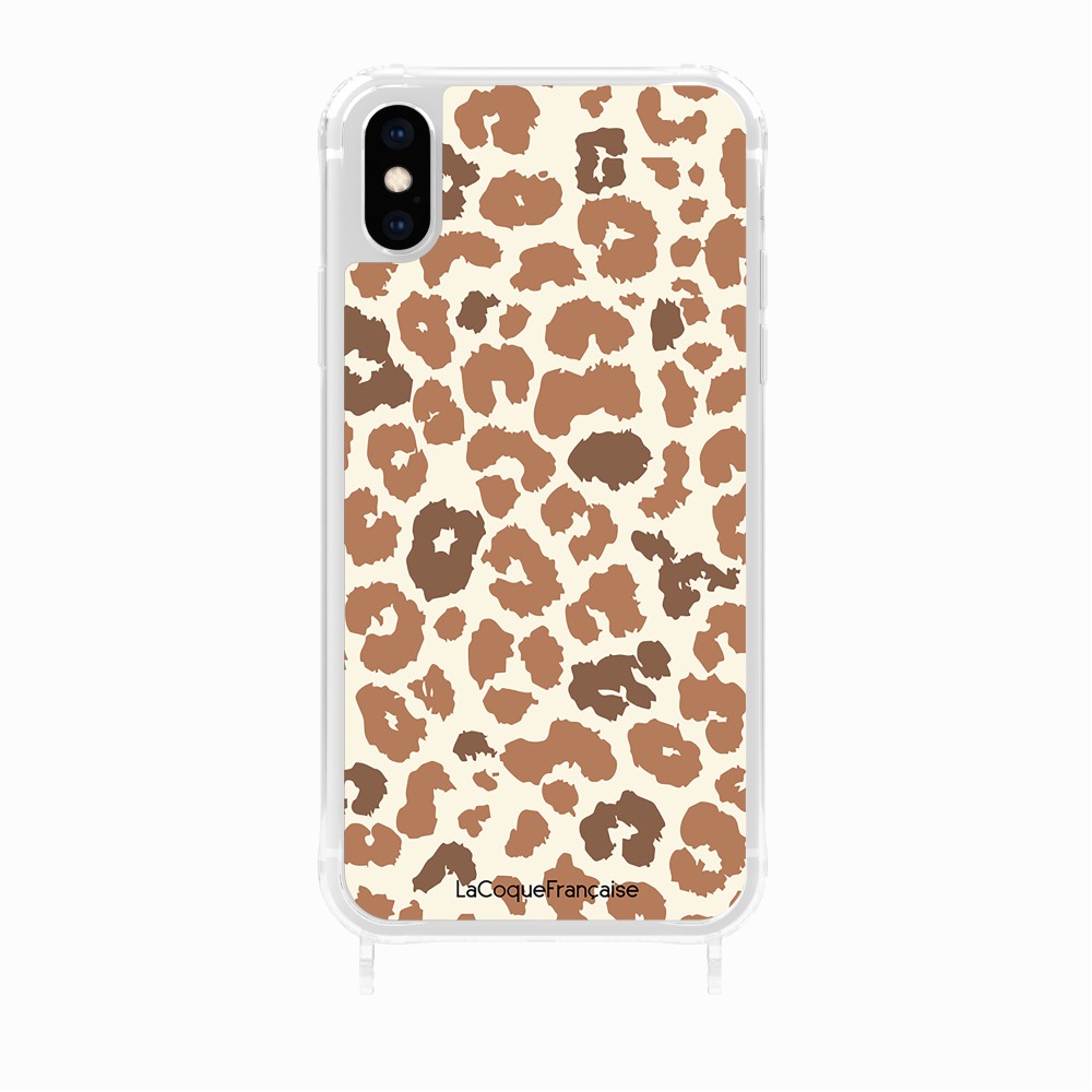 Coque Anneaux Imprimee Leopard Marron