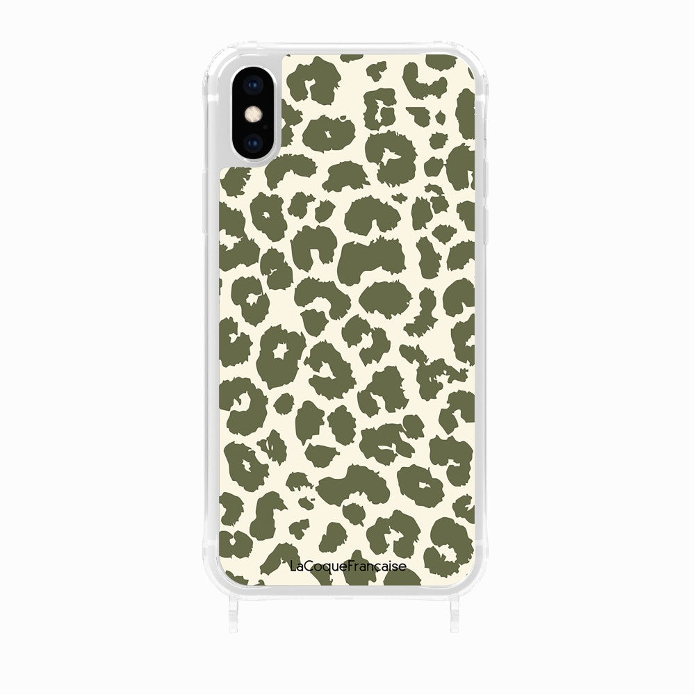 Coque Anneaux Imprimee Leopard Kaki