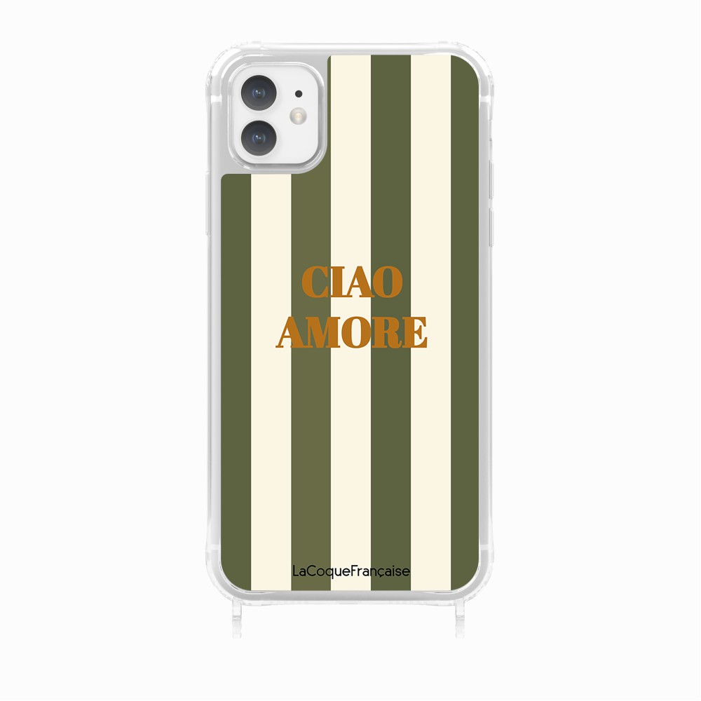 Coque Anneaux Imprimee Ciao Amore Kaki