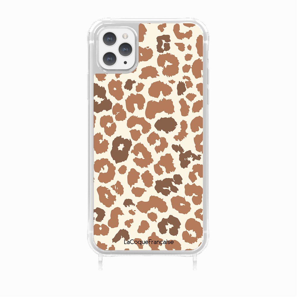 Coque Anneaux Imprimee Leopard Marron