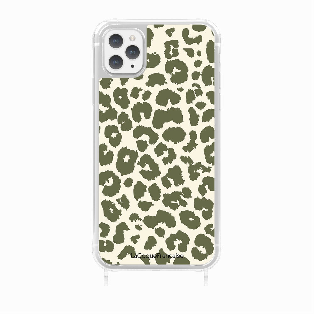 Coque Anneaux Imprimee Leopard Kaki