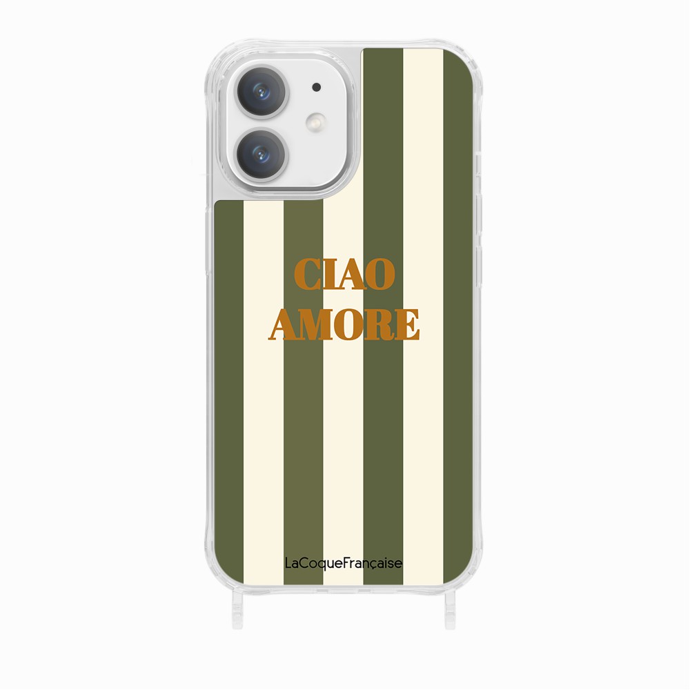 Coque Anneaux Imprimee Ciao Amore Kaki