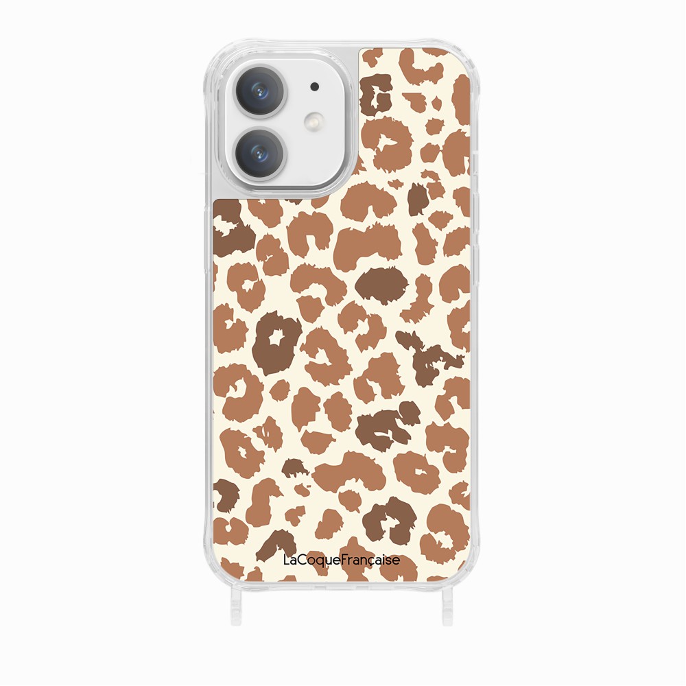 Coque Anneaux Imprimee Leopard Marron