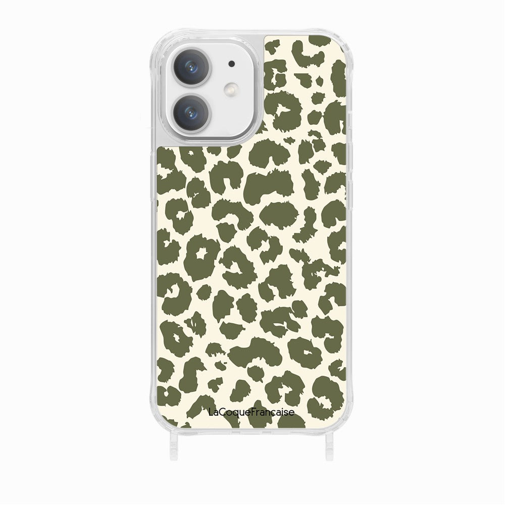 Coque Anneaux Imprimee Leopard Kaki