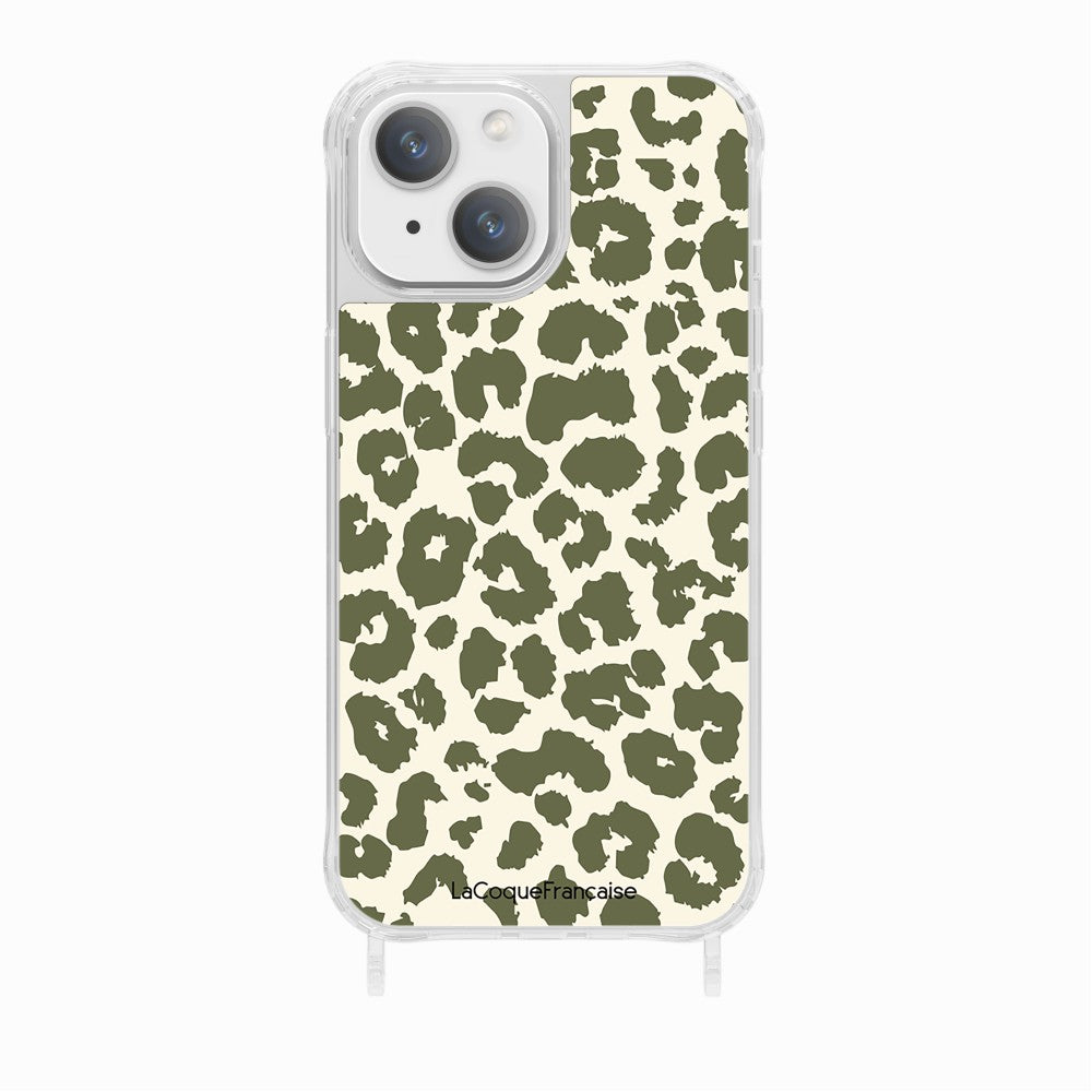 Coque Anneaux Imprimee Leopard Kaki