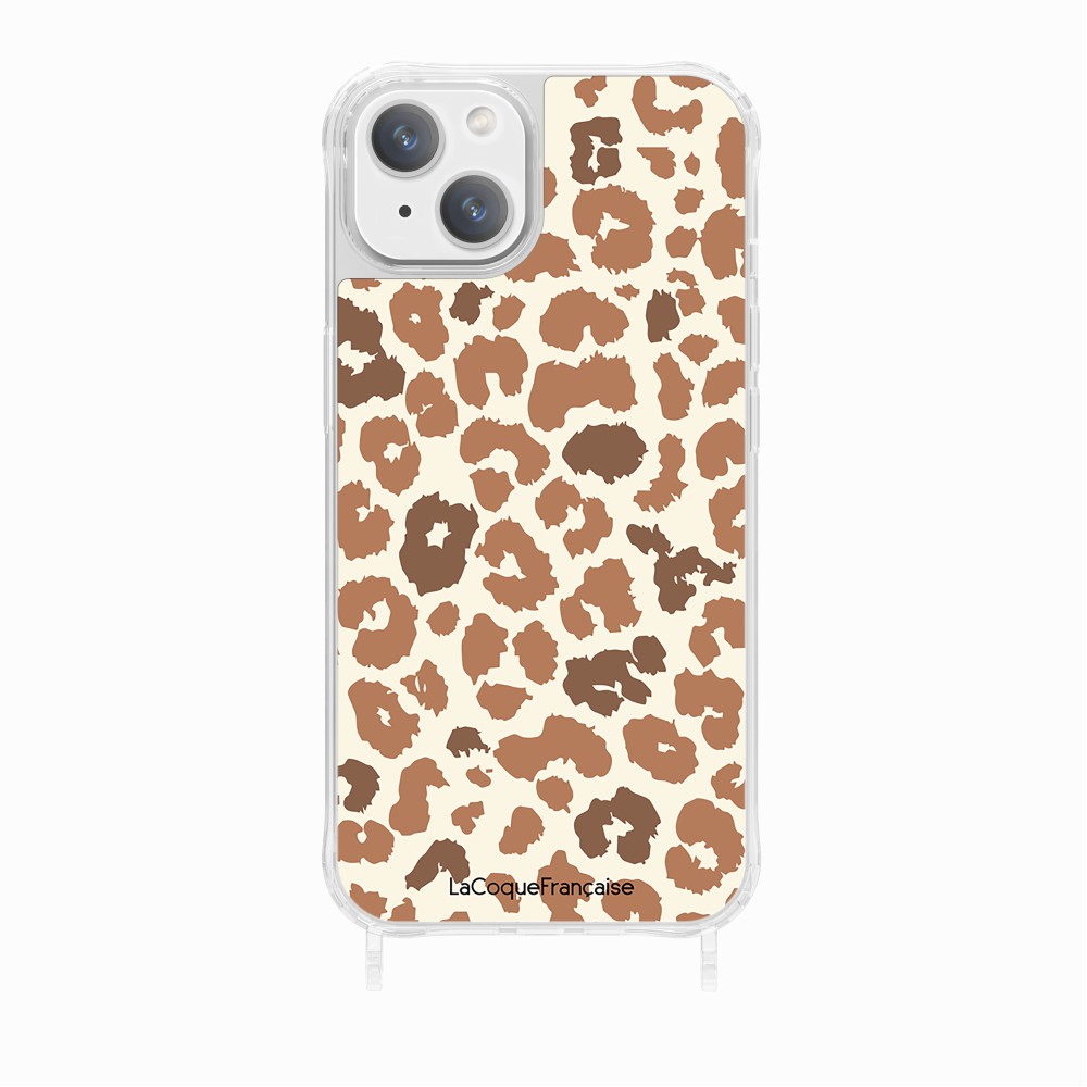 Coque Anneaux Imprimee Leopard Marron