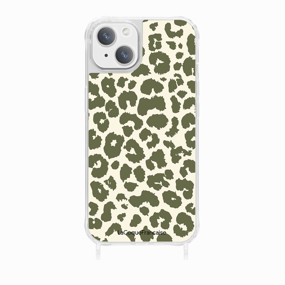 Coque Anneaux Imprimee Leopard Kaki