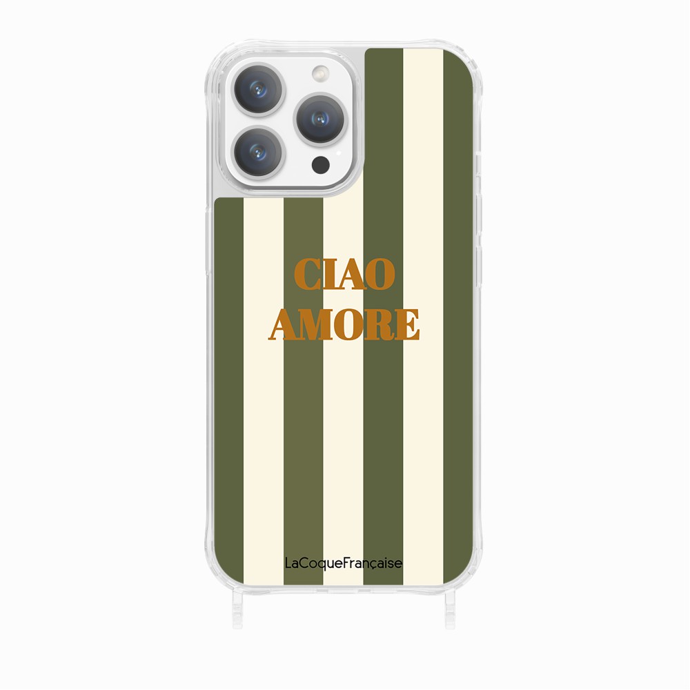 Coque Anneaux Imprimee Ciao Amore Kaki