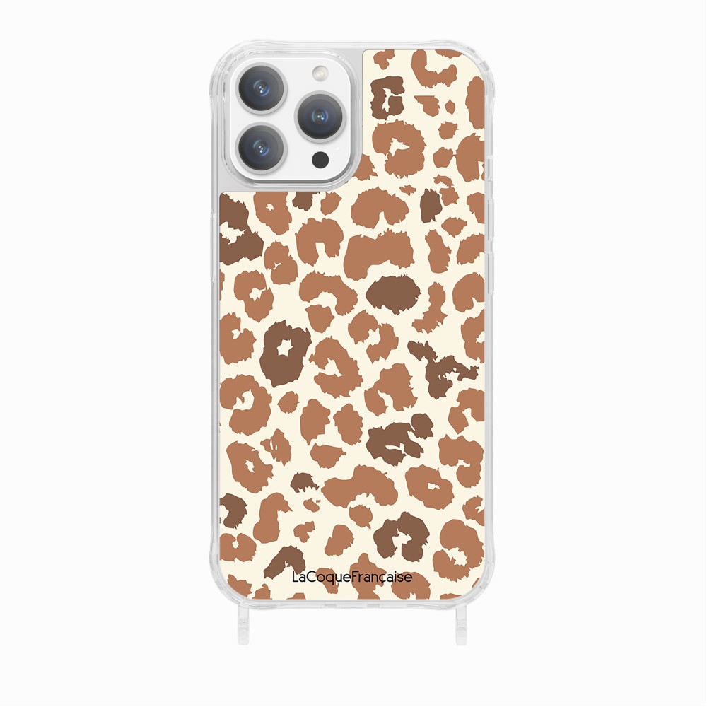 Coque Anneaux Imprimee Leopard Marron