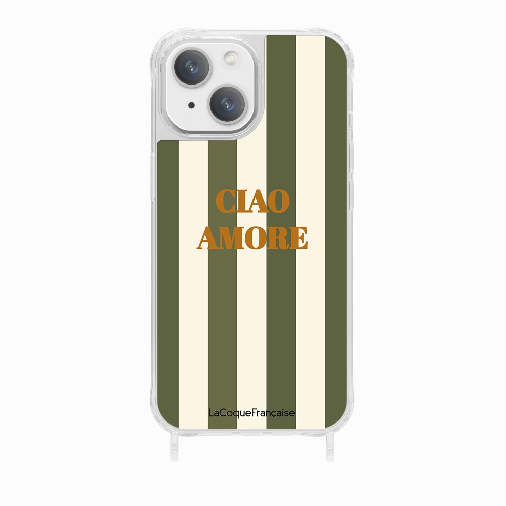 Coque Anneaux Imprimee Ciao Amore Kaki