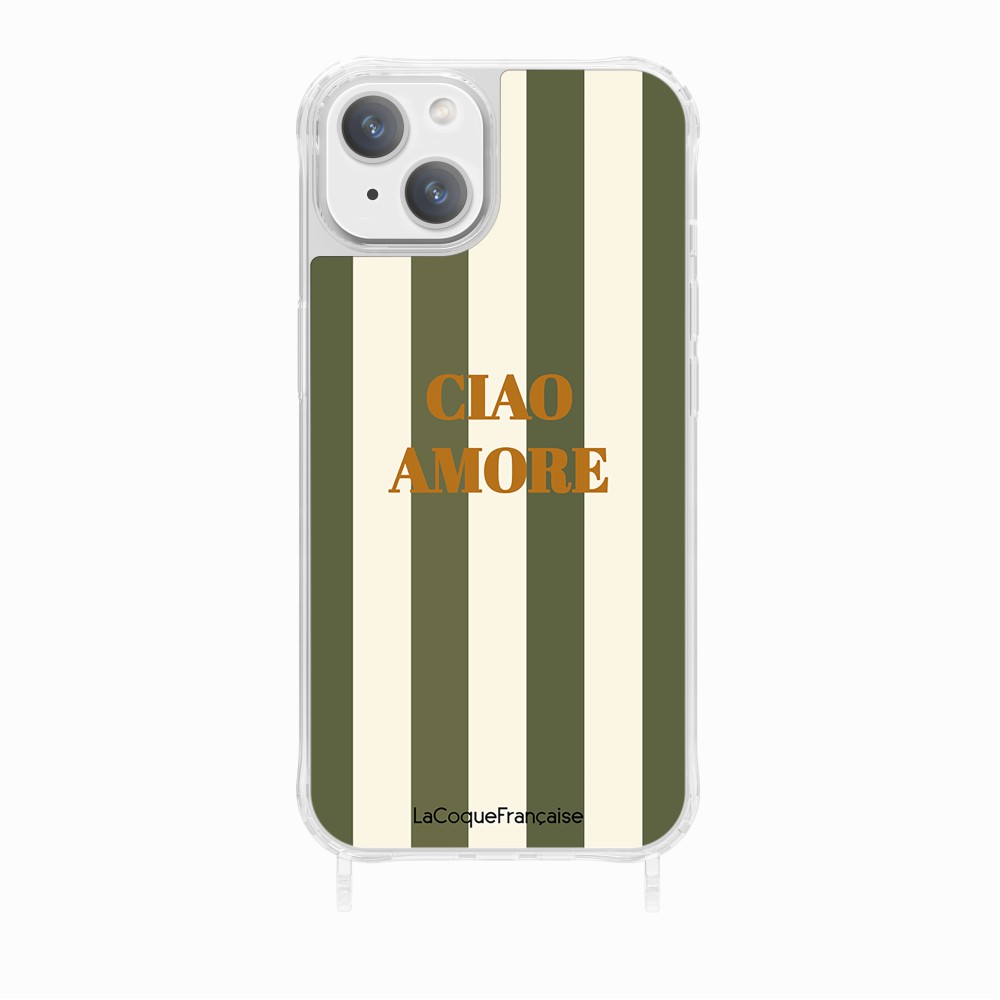 Coque Anneaux Imprimee Ciao Amore Kaki