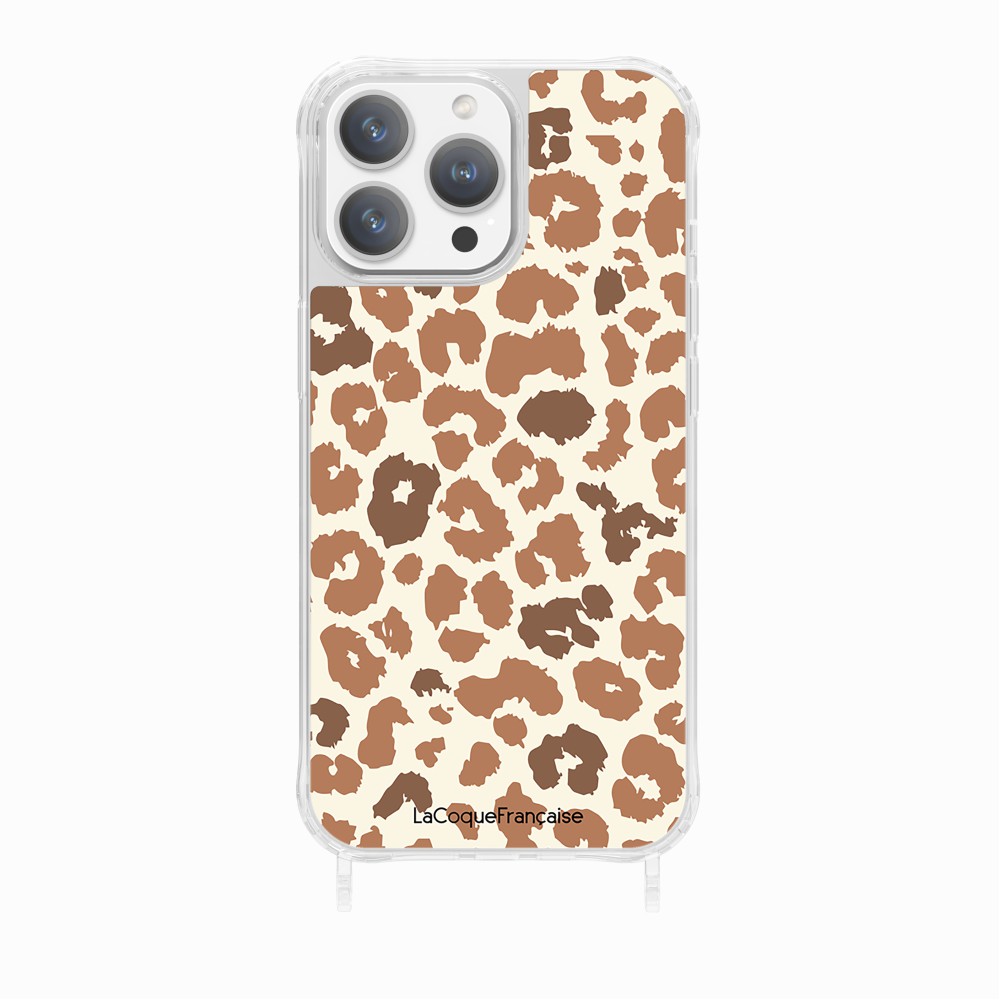 Coque Anneaux Imprimee Leopard Marron