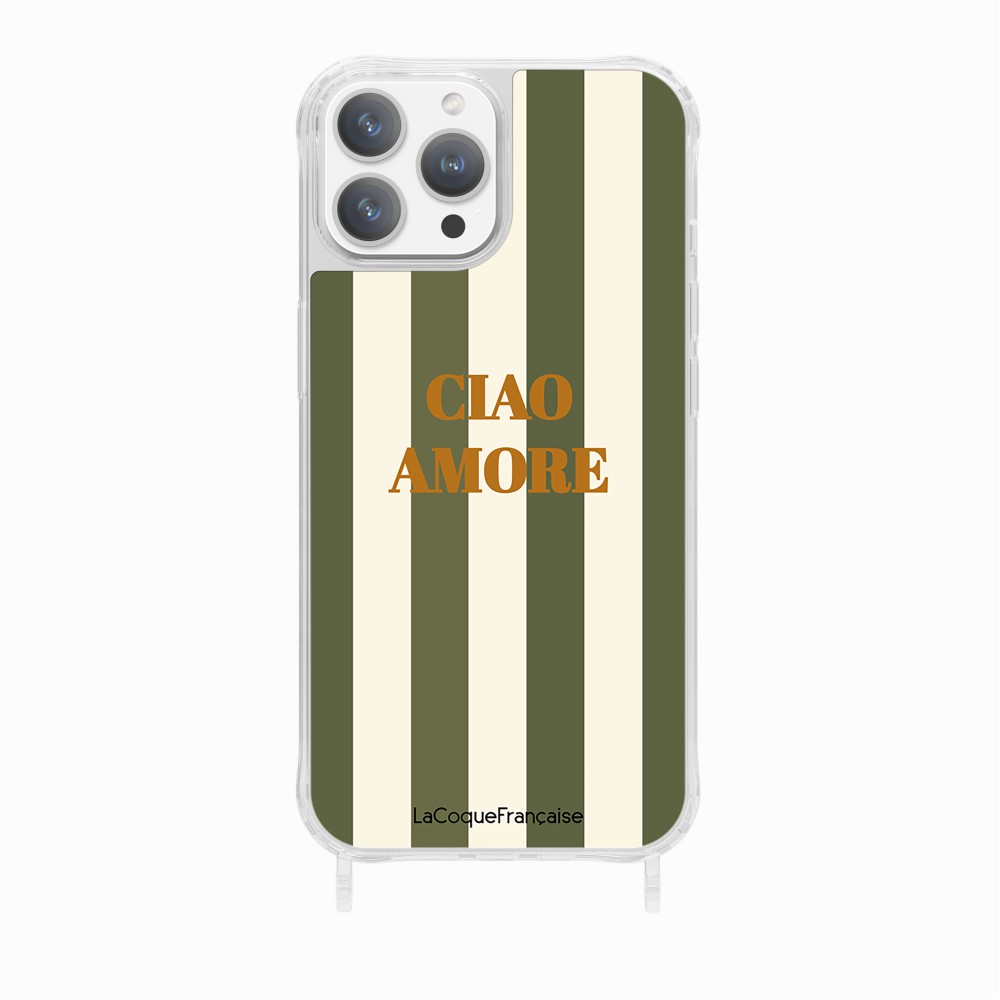 Coque Anneaux Imprimee Ciao Amore Kaki