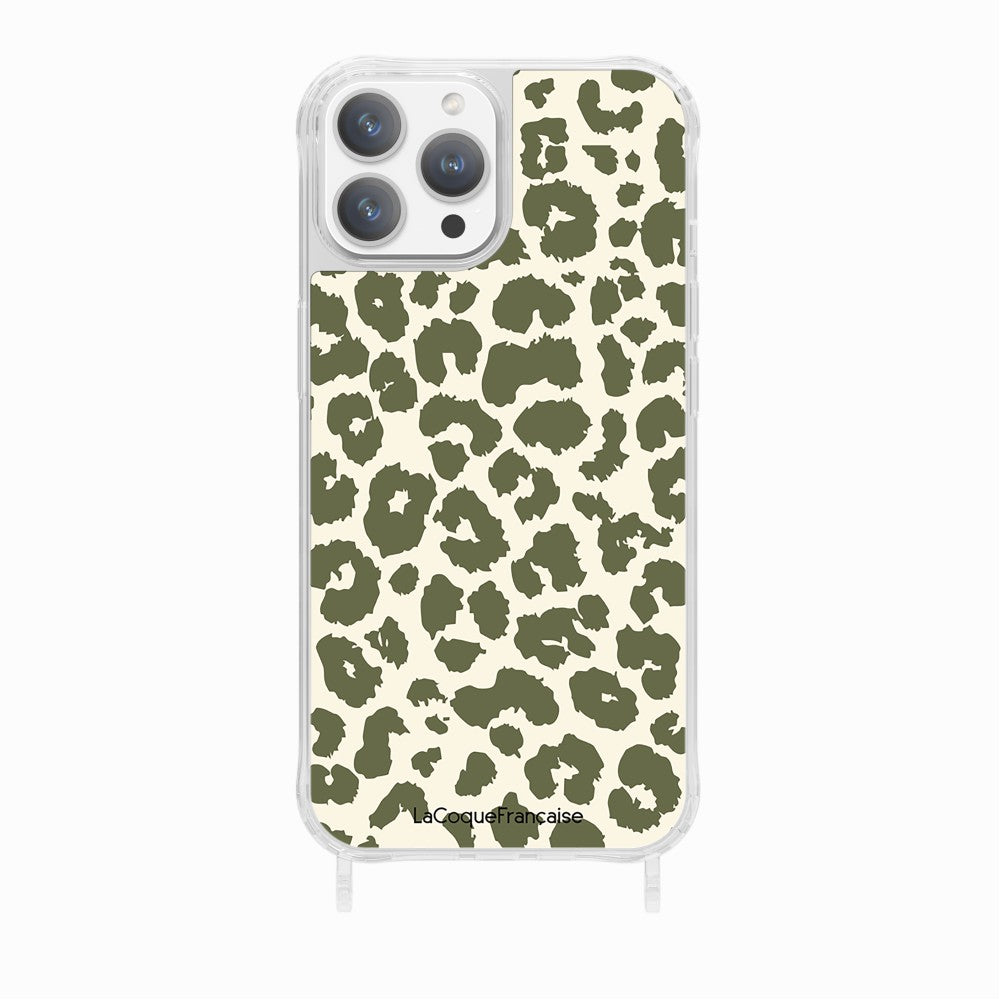 Coque Anneaux Imprimee Leopard Kaki