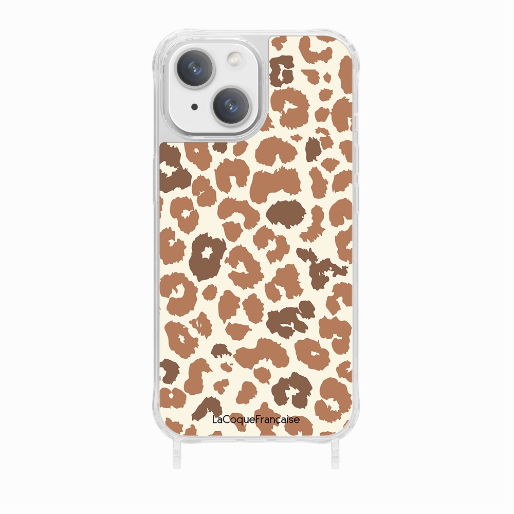 Coque Anneaux Imprimee Leopard Marron