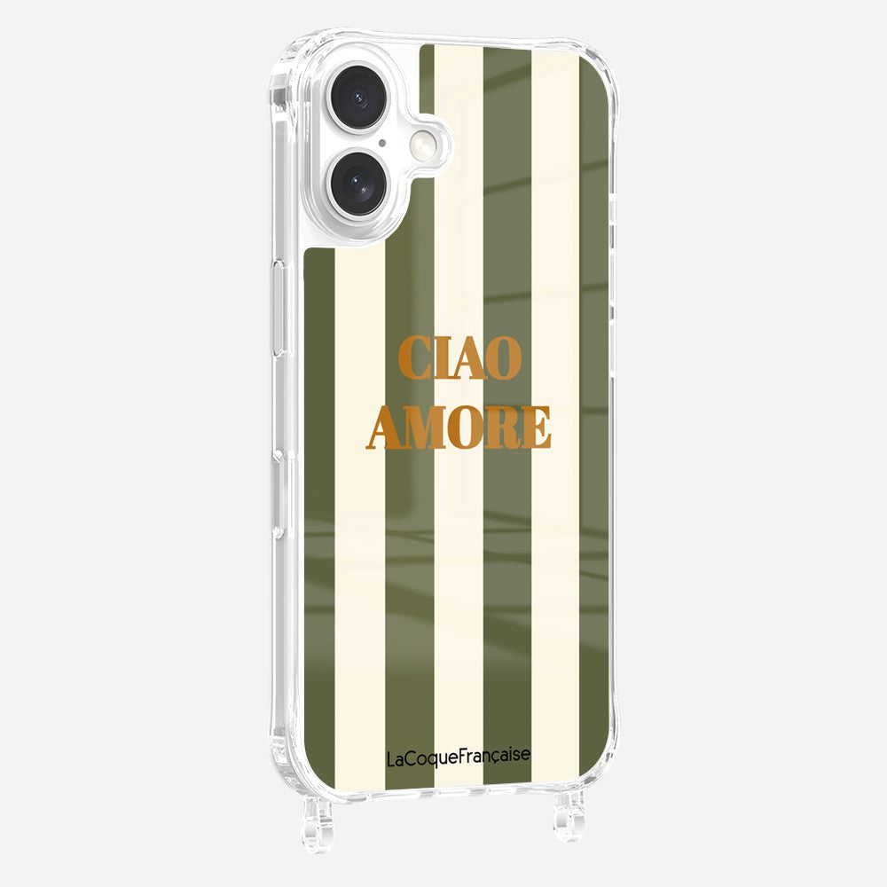 Coque Anneaux Imprimee Ciao Amore Kaki