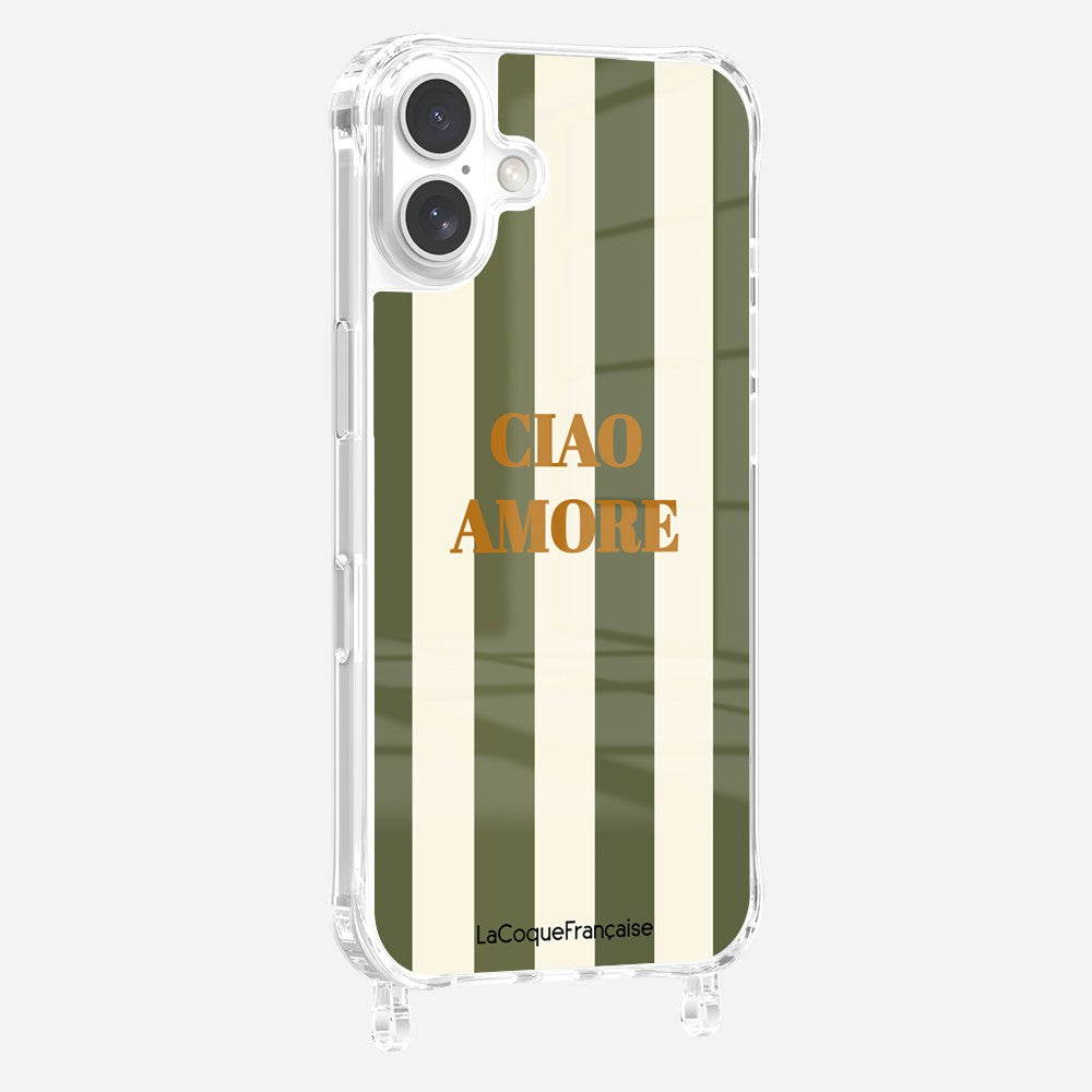 Coque Anneaux Imprimee Ciao Amore Kaki