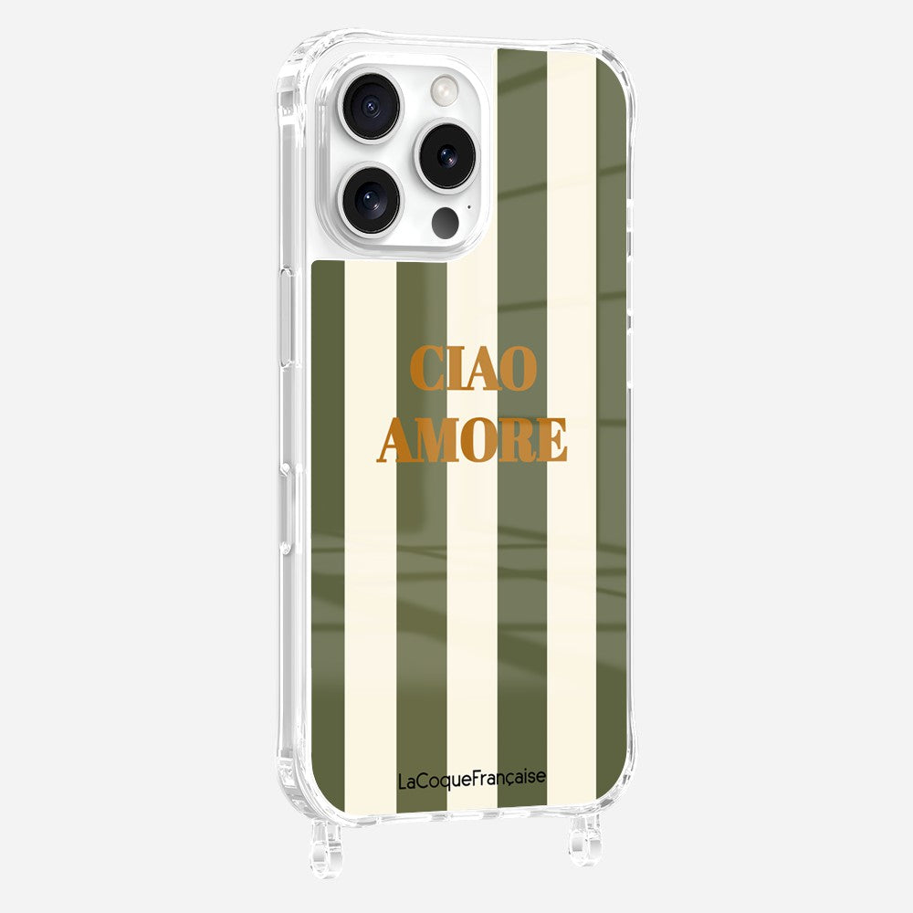 Coque Anneaux Imprimee Ciao Amore Kaki