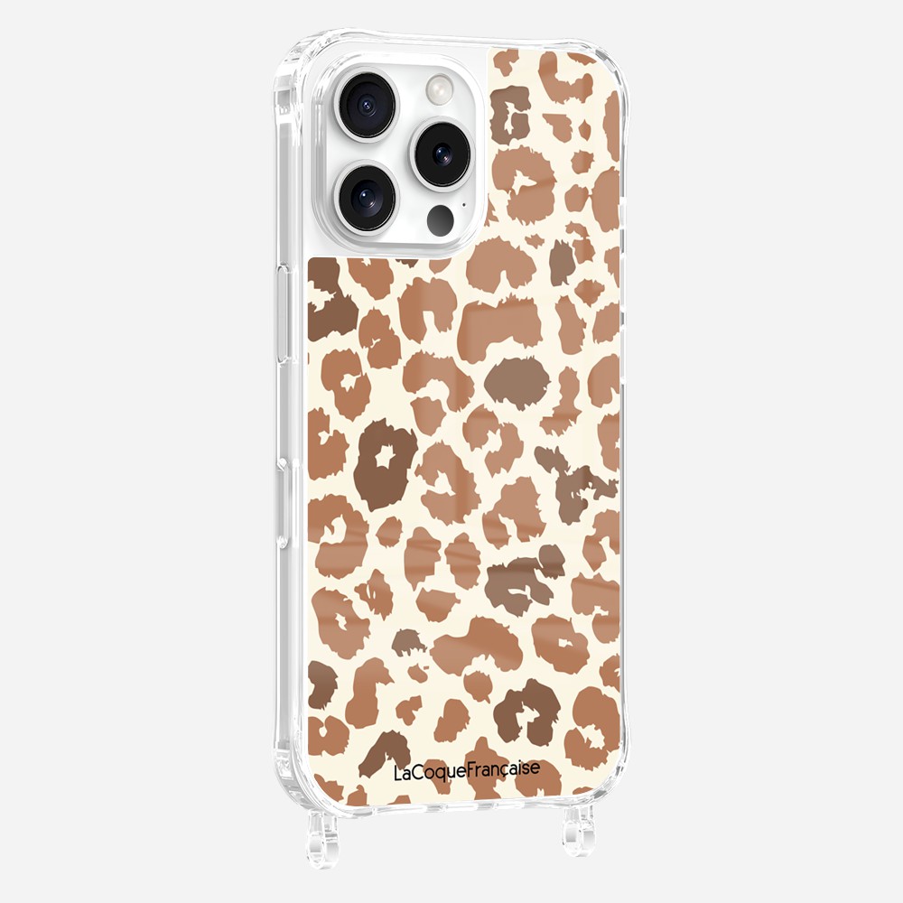 Coque Anneaux Imprimee Leopard Marron