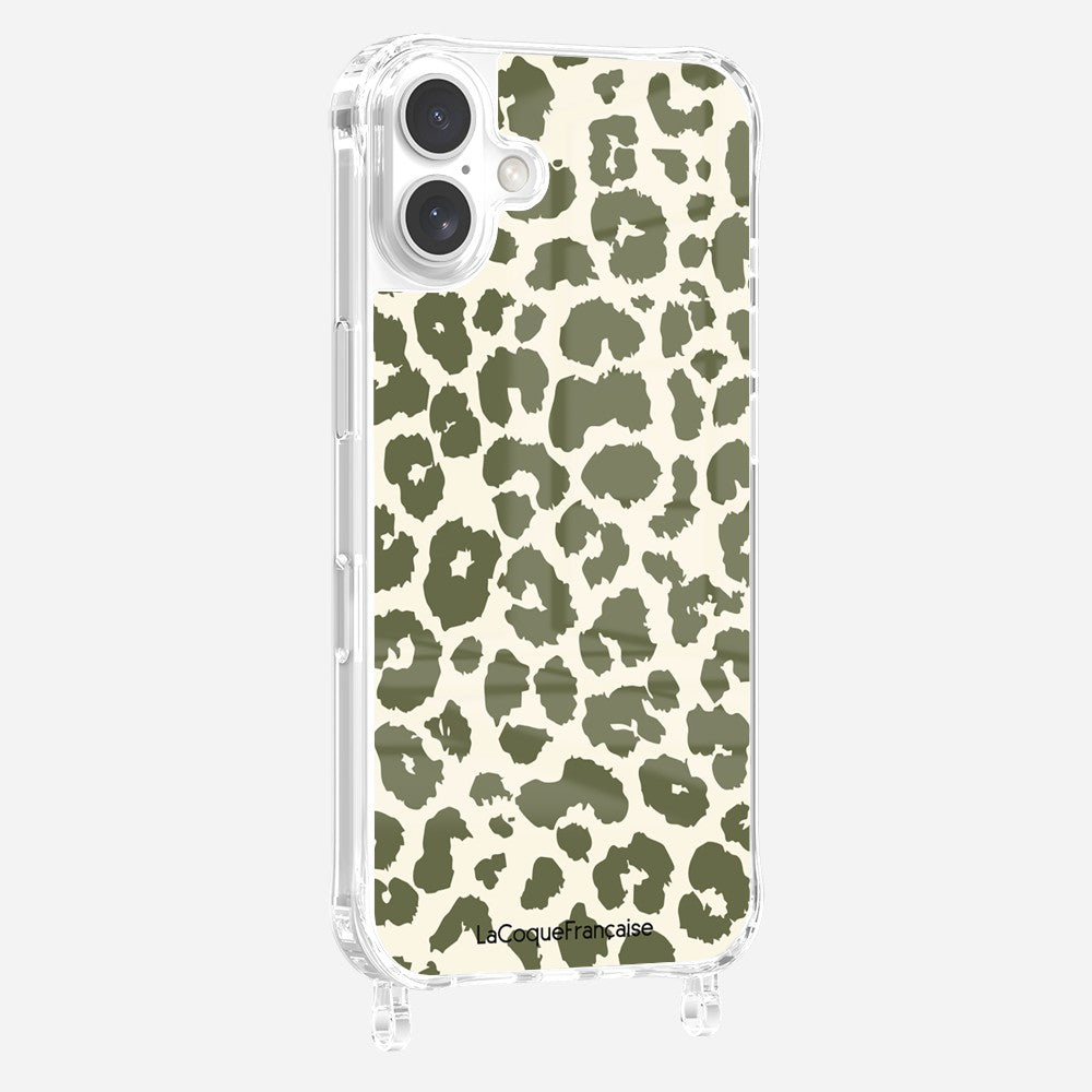 Coque Anneaux Imprimee Leopard Kaki