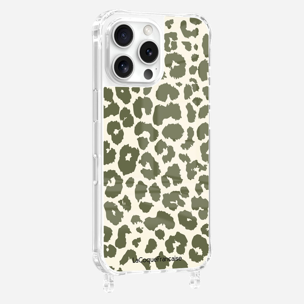 Coque Anneaux Imprimee Leopard Kaki