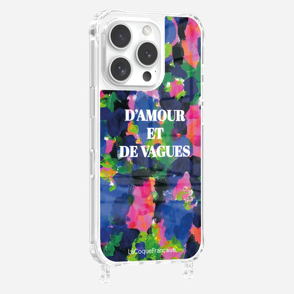 Coque Anneaux Imprimee D'amour Et De Vagues Bleu