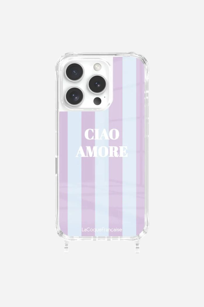 Ensemble Coque Ciao Amore & Chaîne Iris parme